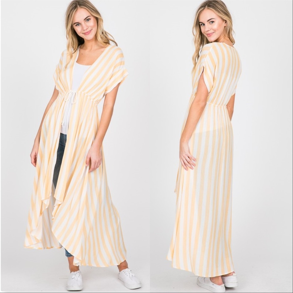 Yellow Striped Kimono Top - Picture 3 of 4